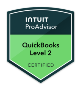 Badge for QuickBooks Level 2 Certified ProAdvisor from Intuit.