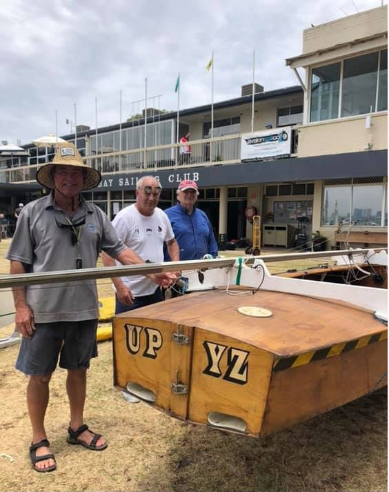 'U.P.Y.Z' 19ft (5.8m) Lightweight Sharpie.  WA State Champion 1974-75.  On display - Sharpie Legends at Mounts Bay Sailing Club