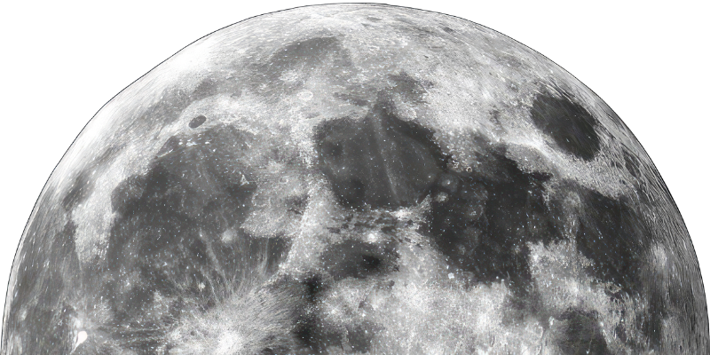 Close-up of the moon's surface showing craters and textured terrain.