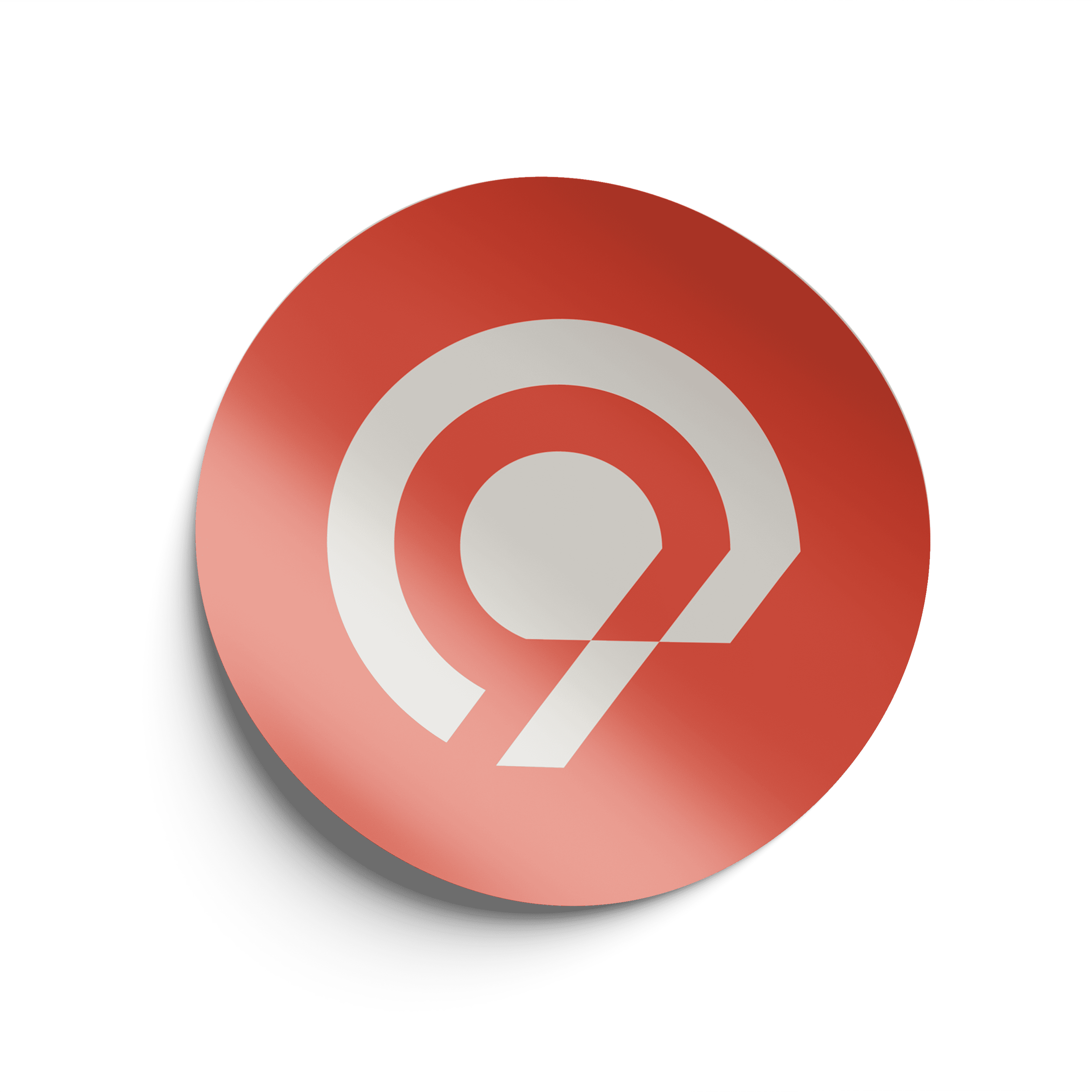 orange circle sticker with white thresh nine logo