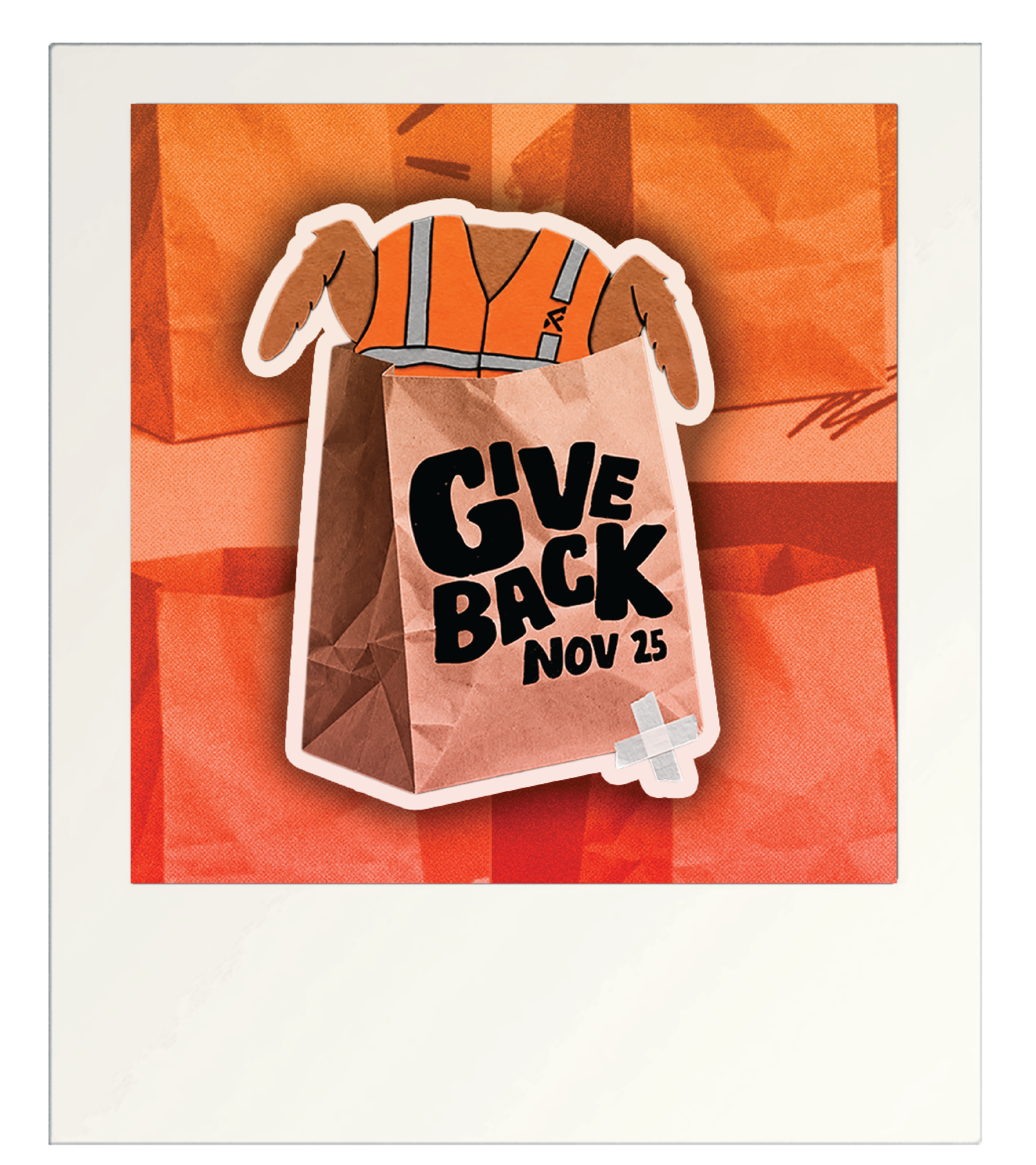 give back thanksgiving outreach design turkey in grocery bag