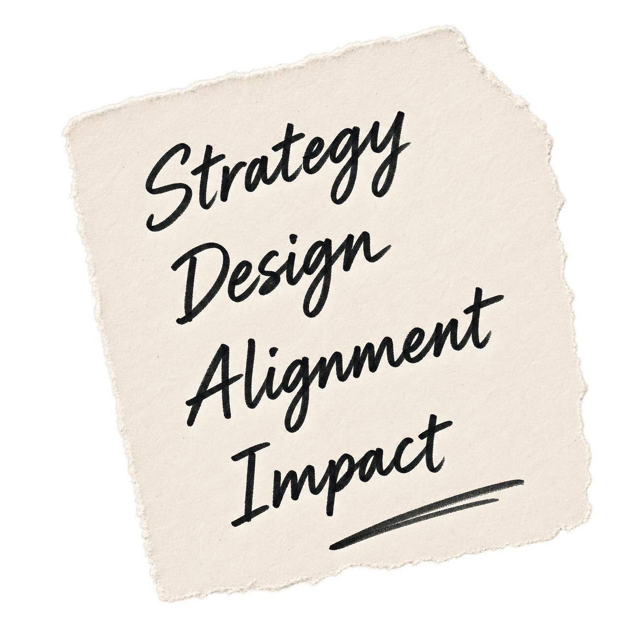 ripped paper with text strategy design alignment impact
