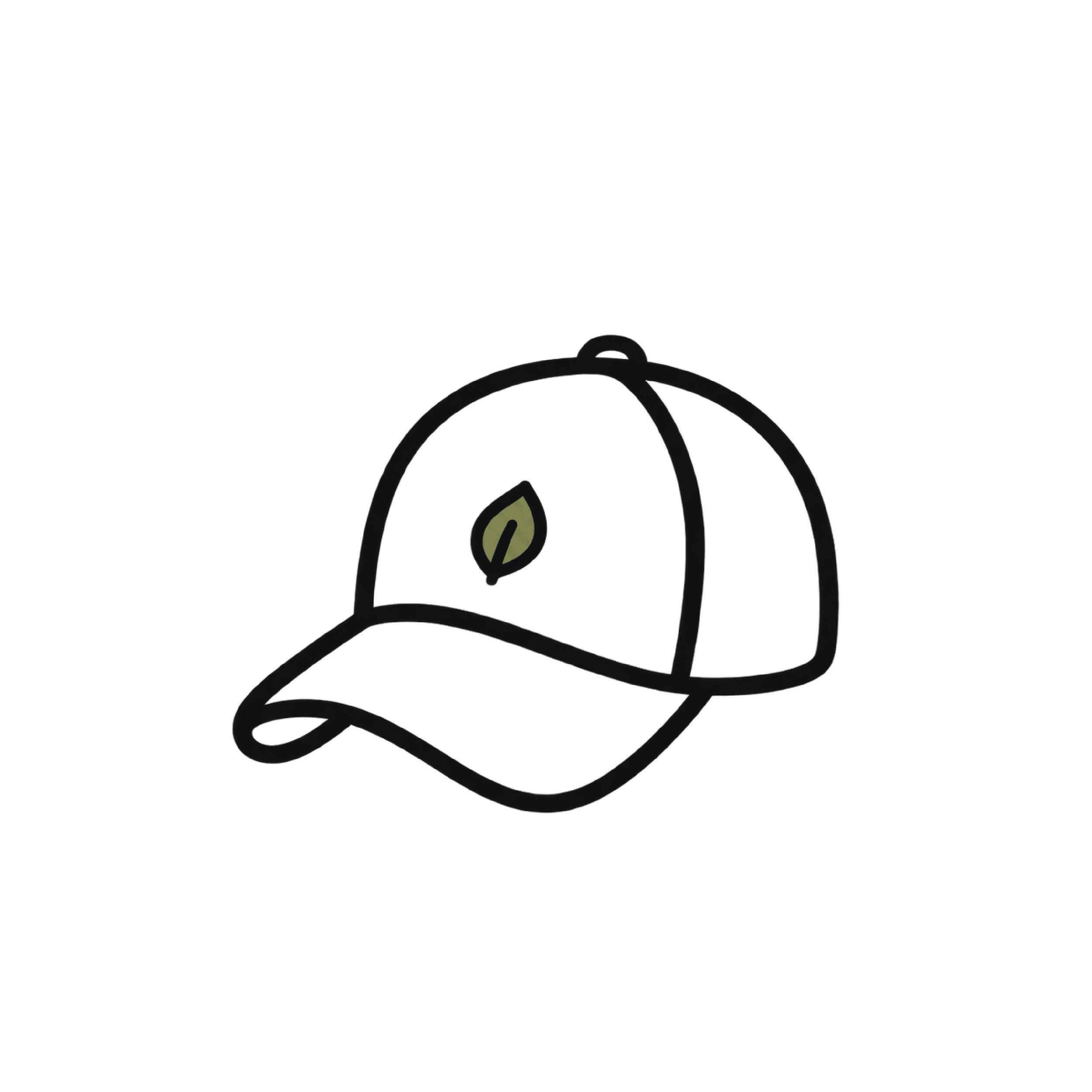icon outlined ball cap hat