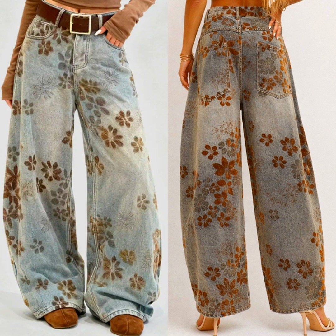 Velvet lined super-soft floral denim is in stock again. But hurry, they go fast! S-XL