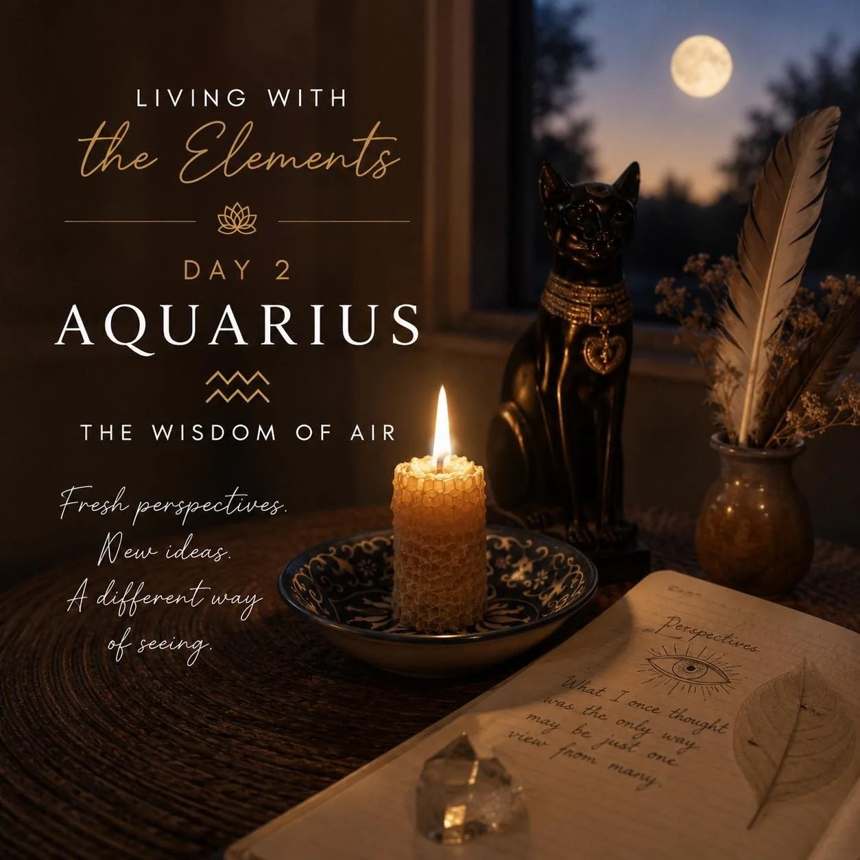 🌕 Living with the Elements
Day 2 &ndash; Aquarius: The Wisdom of Air ♒️

Yesterday we explored how each element might experience the Full Moon in Aquarius.

Today I&rsquo;ve been thinking about Aquarius itself.

Aquarius is an Air sign.

Air isn&rsq