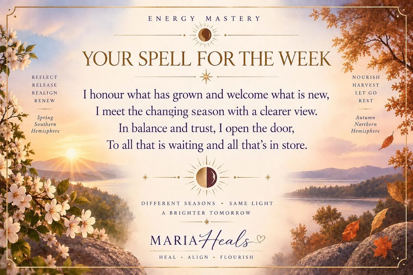 ✨ SPELL OF THE WEEK ✨
It&rsquo;s been a big energy week with the Equinox.

For me, it has felt beautiful, balanced and on purpose - a moment to notice what has grown, what has shifted, and what I want to carry into this next season.

I hope you&rsquo