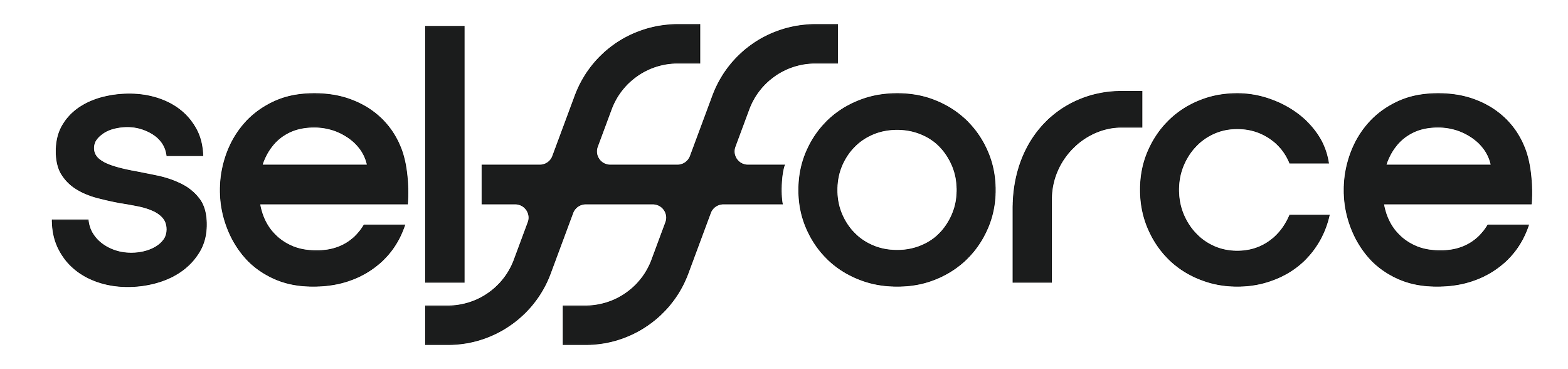 Das Logo mit dem Text 'Self Force' in schwarzer Schrift.