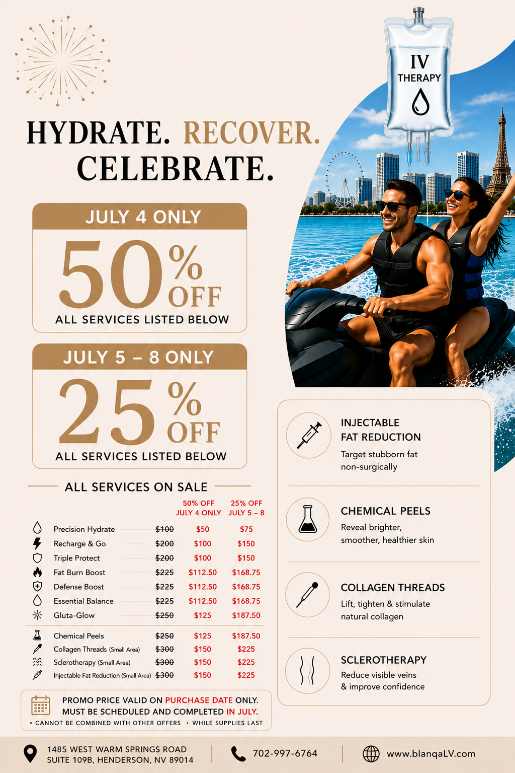 Celebrate Independence Day with our biggest summer savings! Hydrate. Recover. Celebrate.