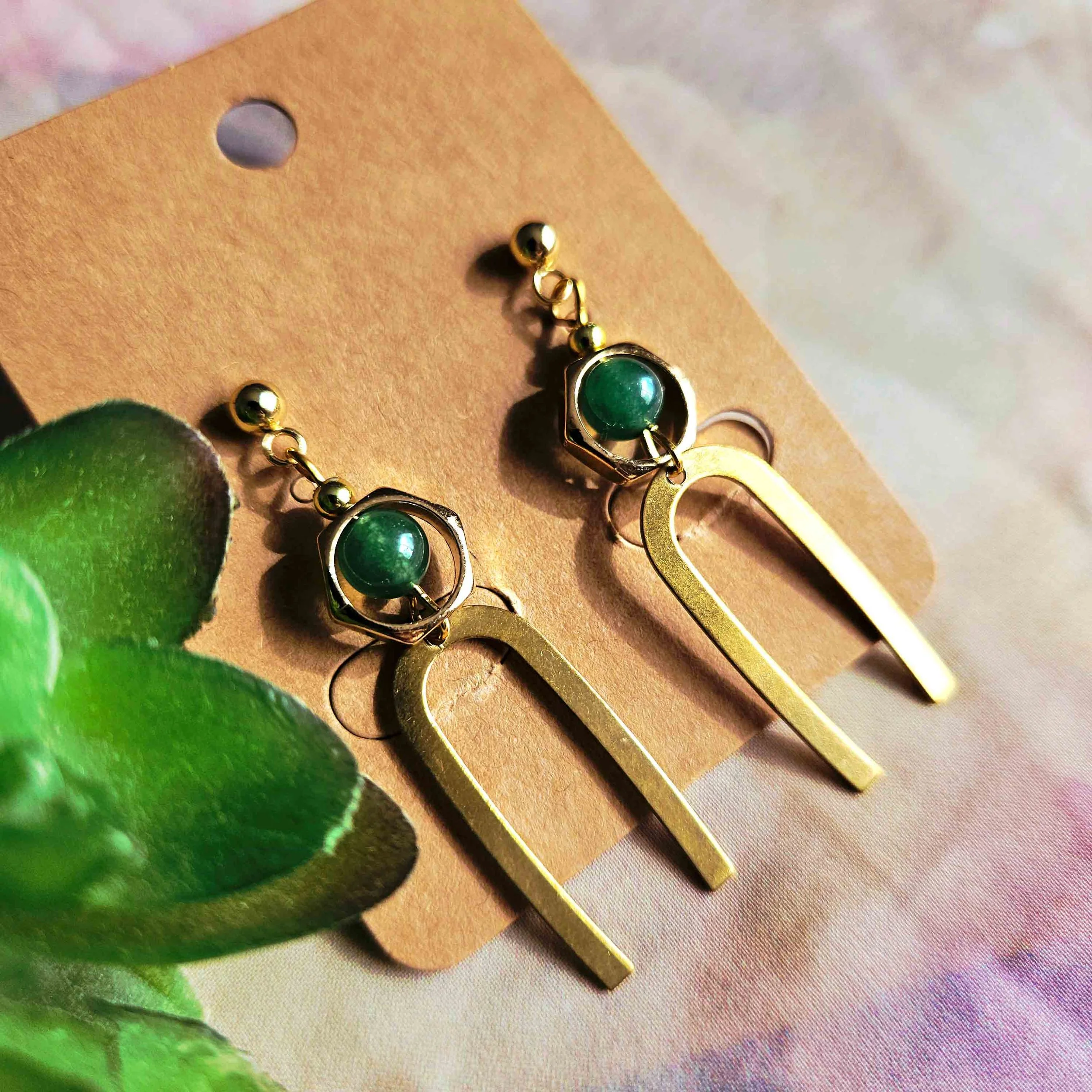 Rainbow Brass Earrings