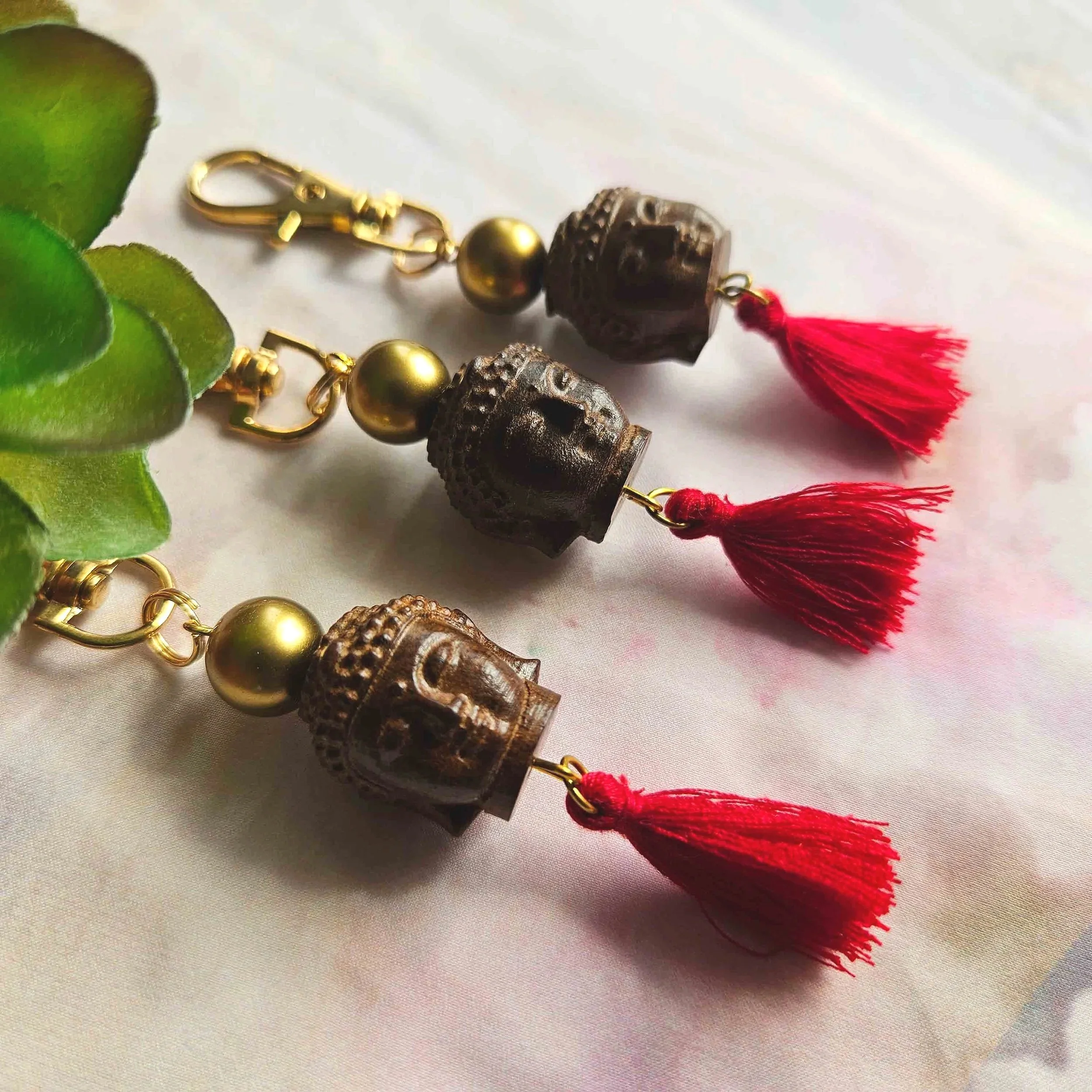Wooden Buddha Keyring