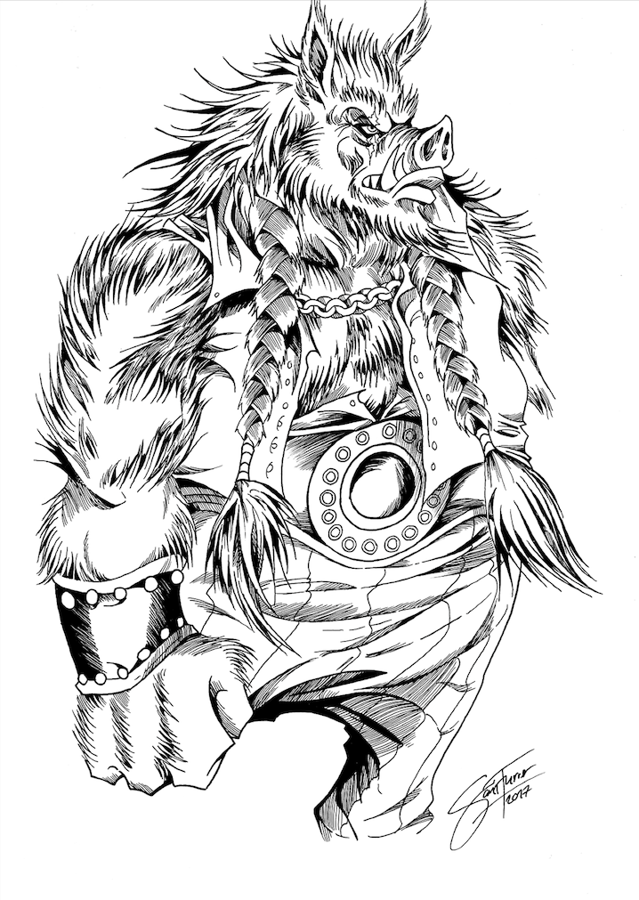Anthropomorpher Wildschwein
