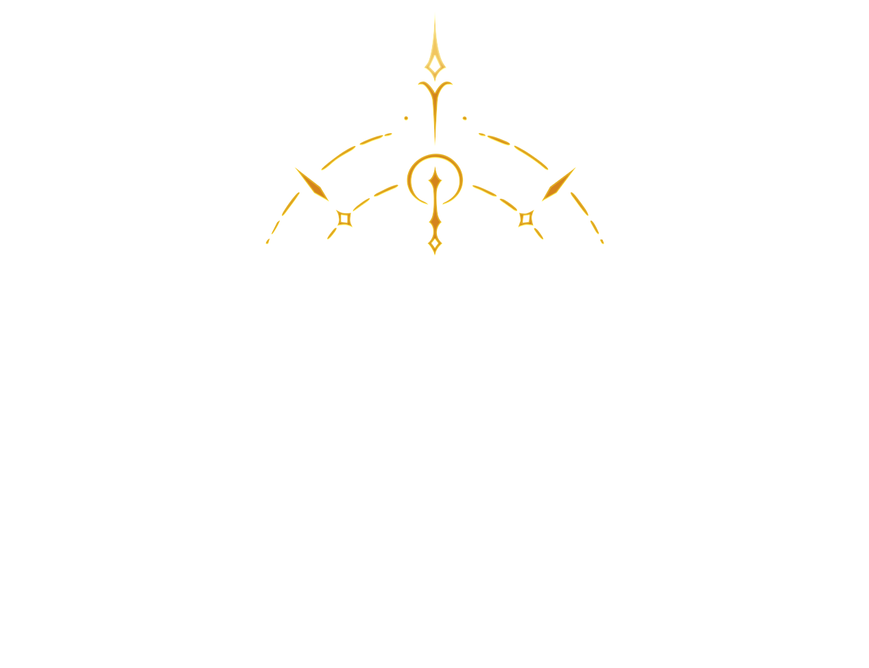 A stylized gold clock icon with a decorative design on a black background.