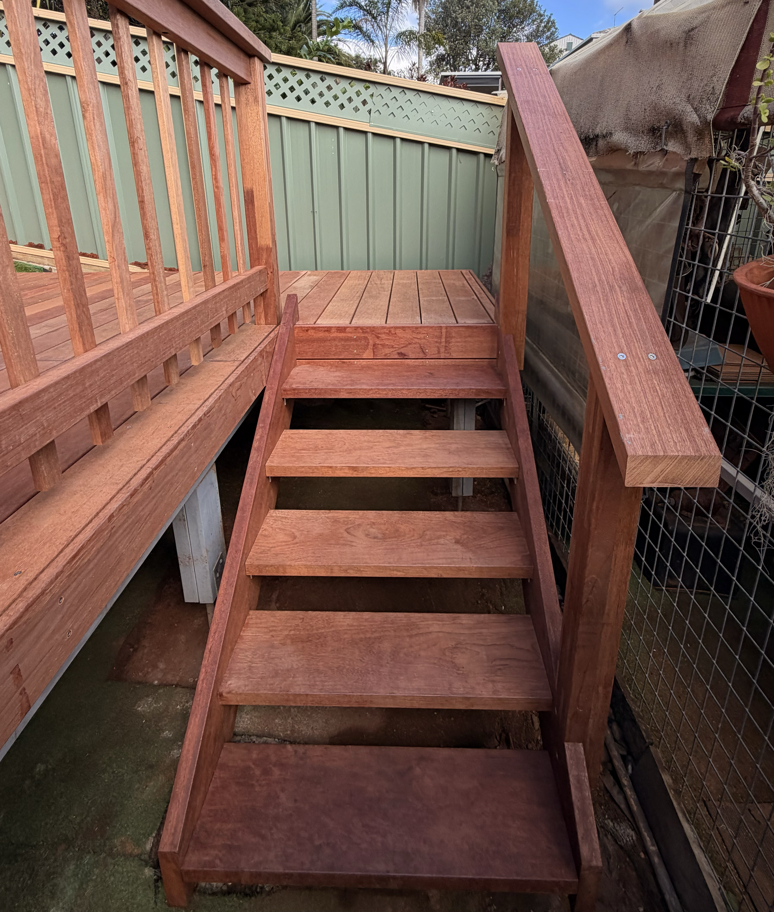 Murbau custom stairs. Using extreme h4 treated pine framing that is built to last. Strategically designed to allow more floor space. 
