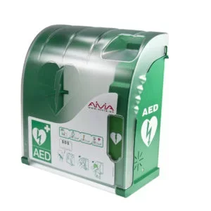 Distributeur d'oxygène ou défibrillateur automatique externe (AED) en vert