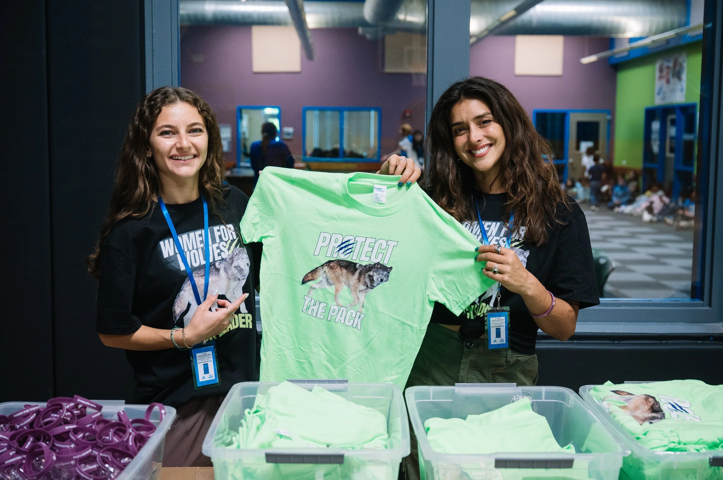 Women for Wolves event by Elsewhere — team with wolf-graphic merch
