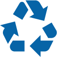 Symbol de recyclage avec trois flèches formant un cercle