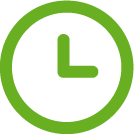 Horloge verte affichant l'heure