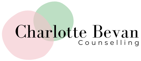 Graphic with pink and green overlapping circles and the name Charlotte in stylized text.