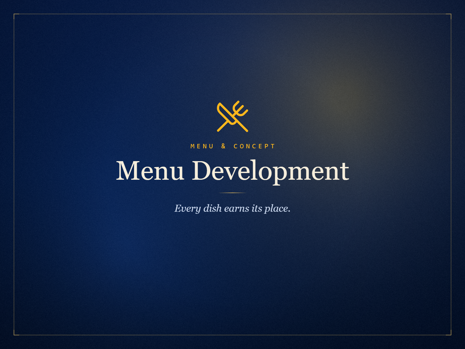 Menu Development