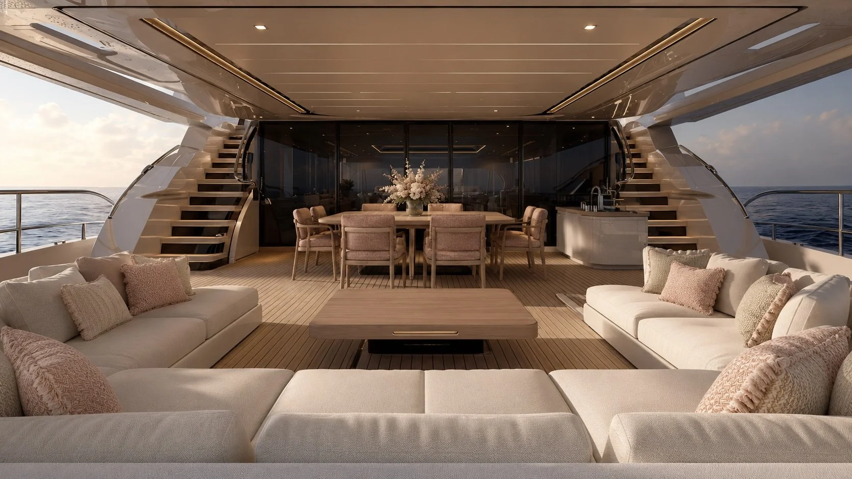 Aft deck - a brief built around long living and sunsets