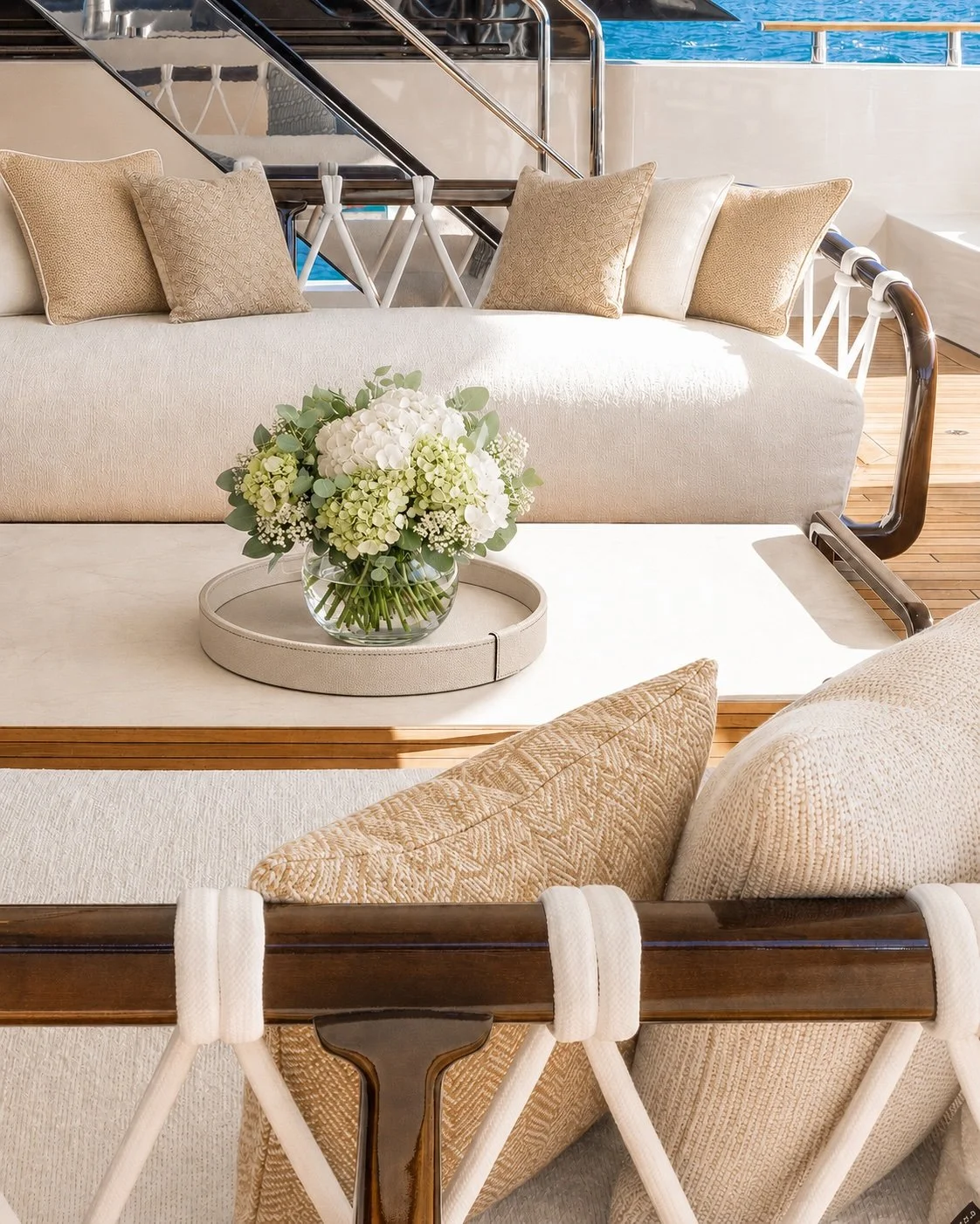 Upholstery and styling drawn from the teak beneath.