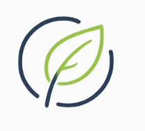 A logo featuring a green leaf inside a circle.