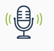 Icon of a microphone with sound waves