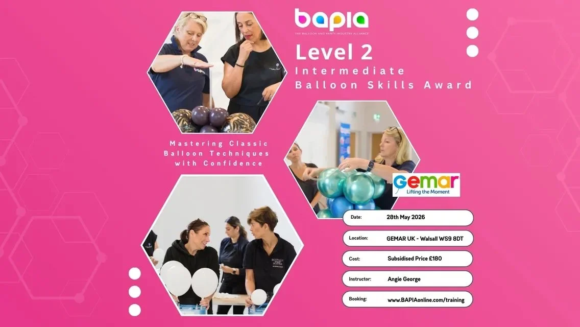BAPIA Level Two - Intermediate Balloon Skills Award - GEMAR UK Walsall WS9 8DT