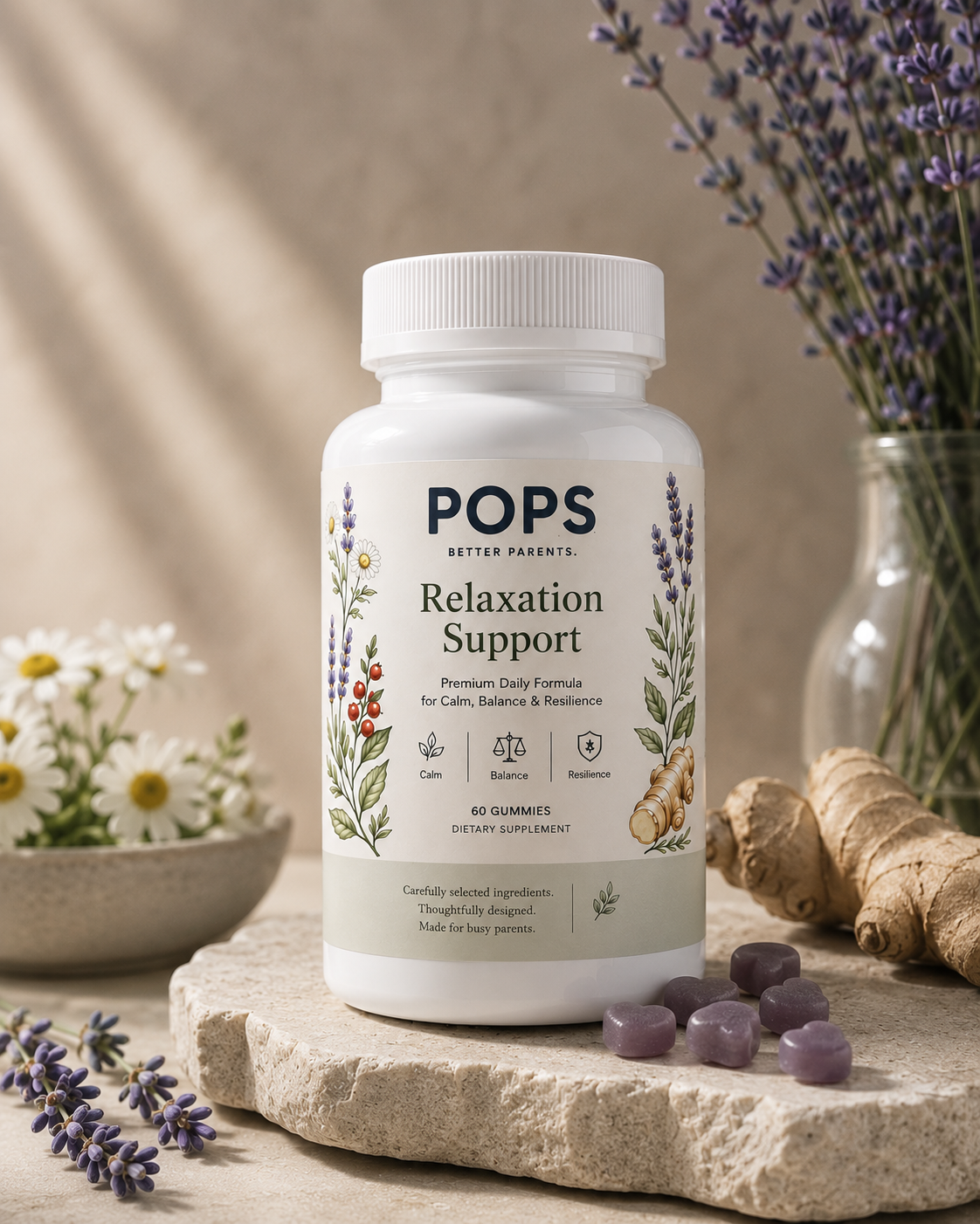 POPS Relaxation support in a premium botanical setting