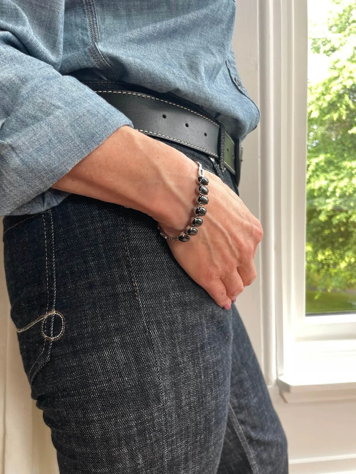 Onyx and silver bracelet - Vintage Jewellery - Georgia Wolfson 6.jpeg
