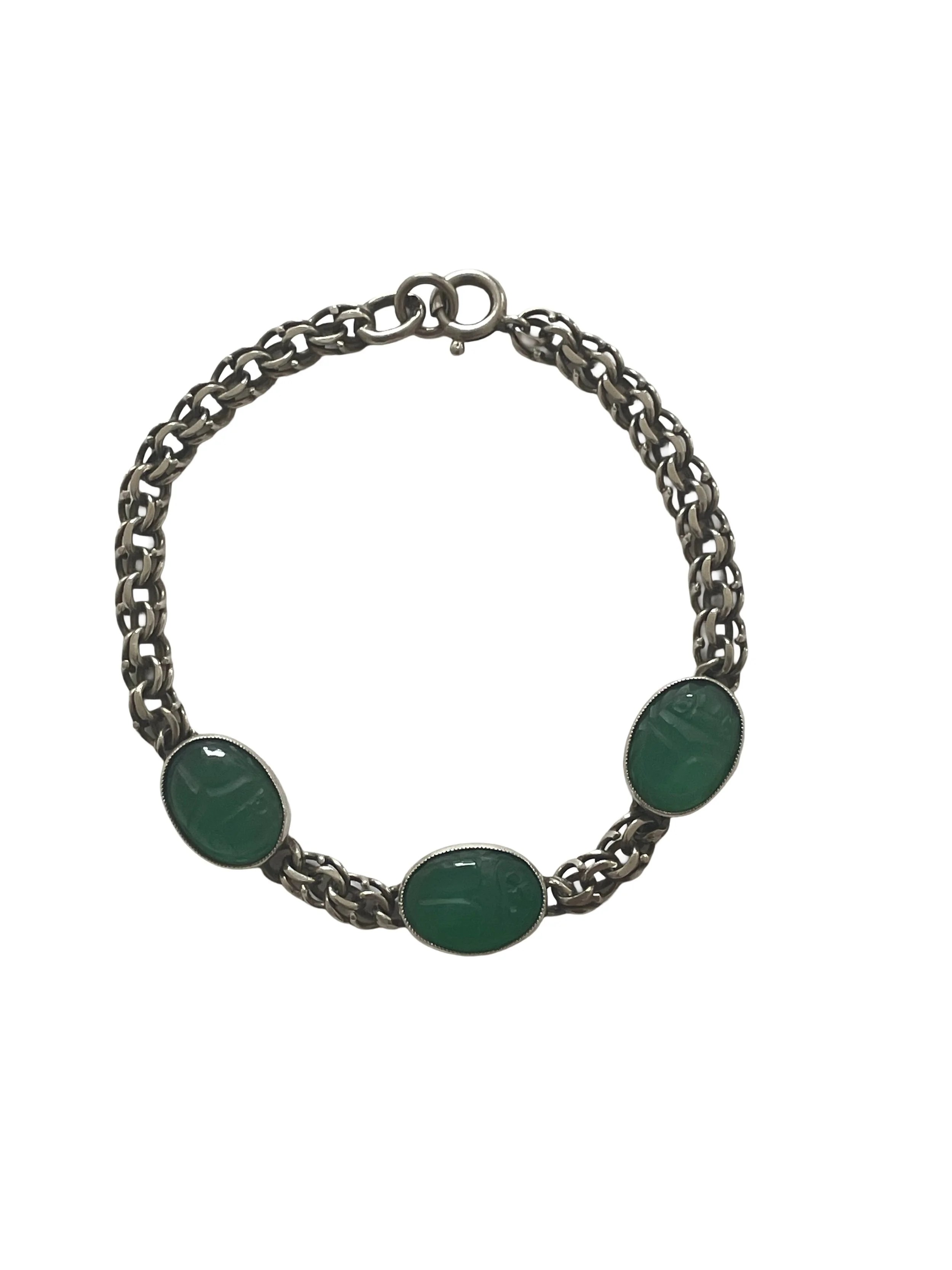 Antique Art Deco Egyptian Revival Bracelet With Scarab Design