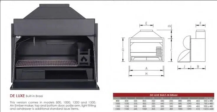 1500 Deluxe Built-in Braai