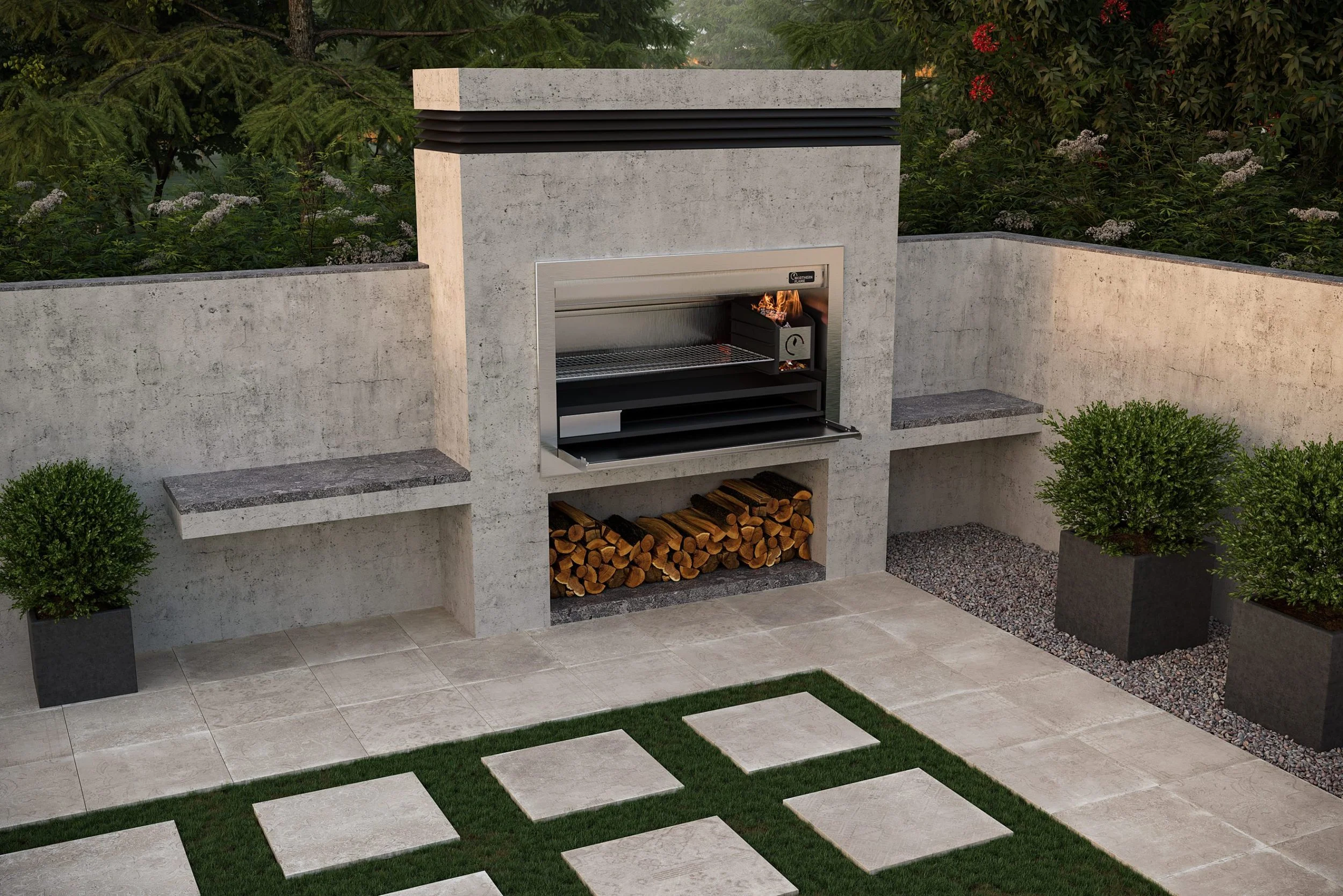 Northern Flame 1200 Stainless Steel Wood Braai