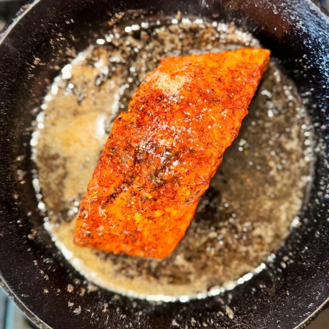 Salmon with Peach Preserve glaze
