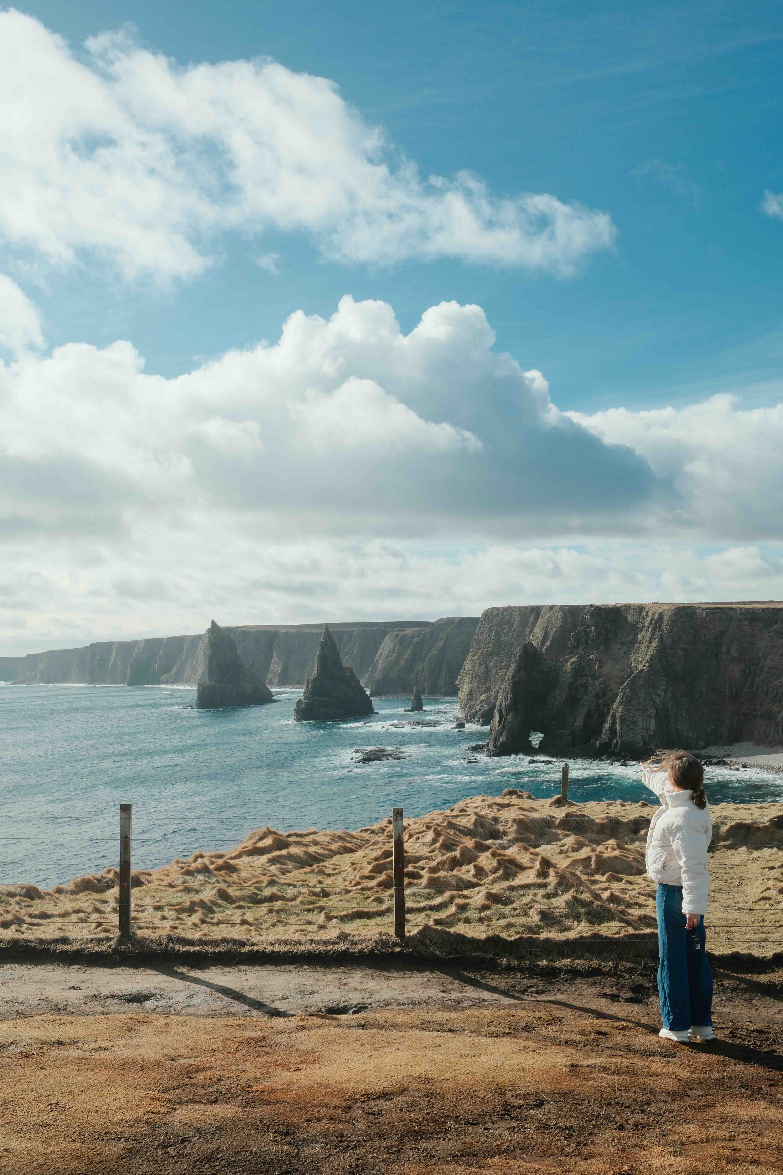 Kate at Duncansby Stacks