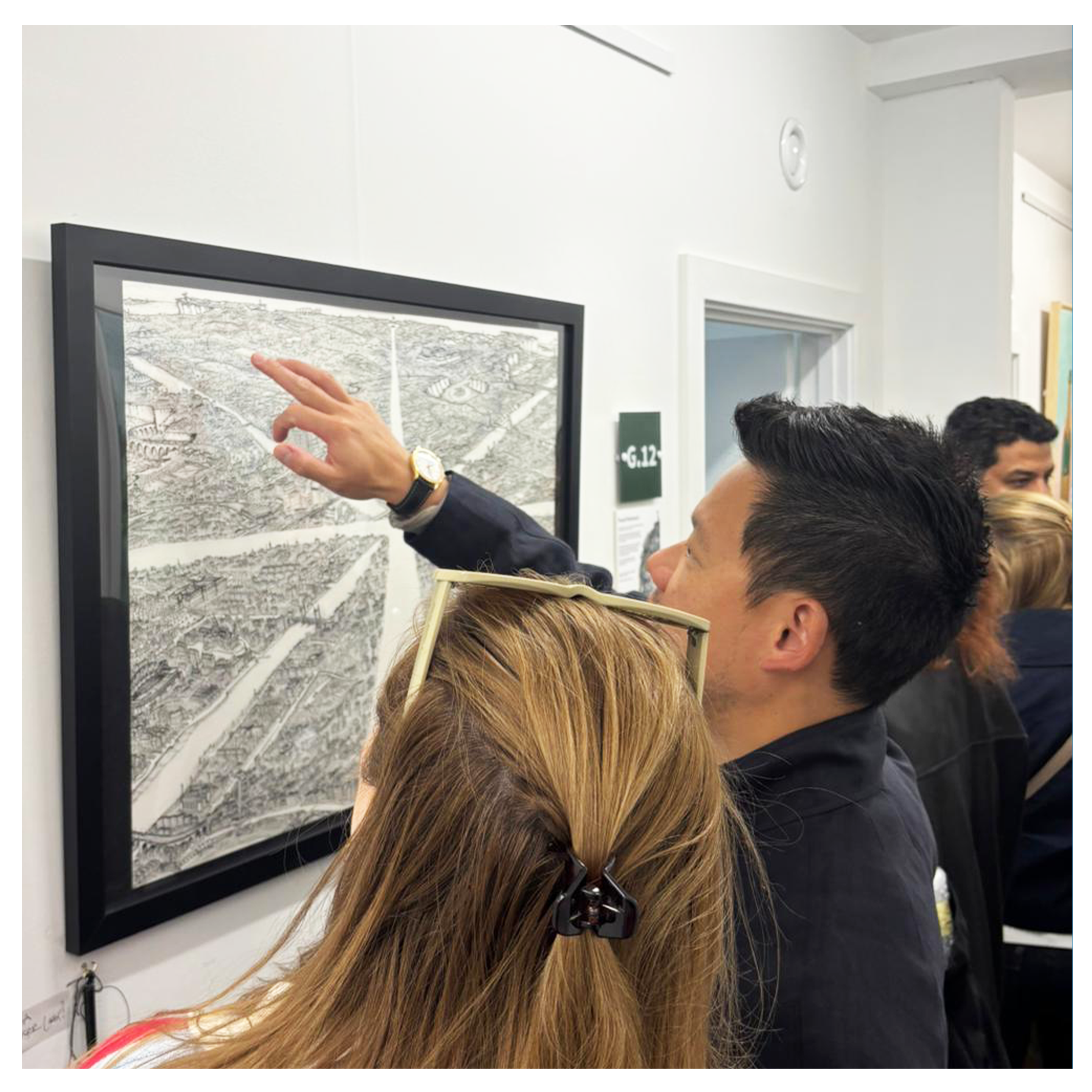 Guests admiring the detail of Union Jack Square