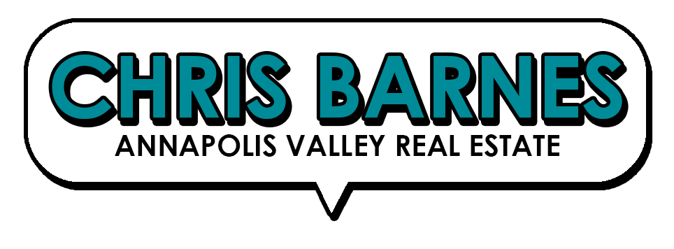 Logo for Chris Barnes, Annapolis Valley Real Estate, in a speech bubble shape.