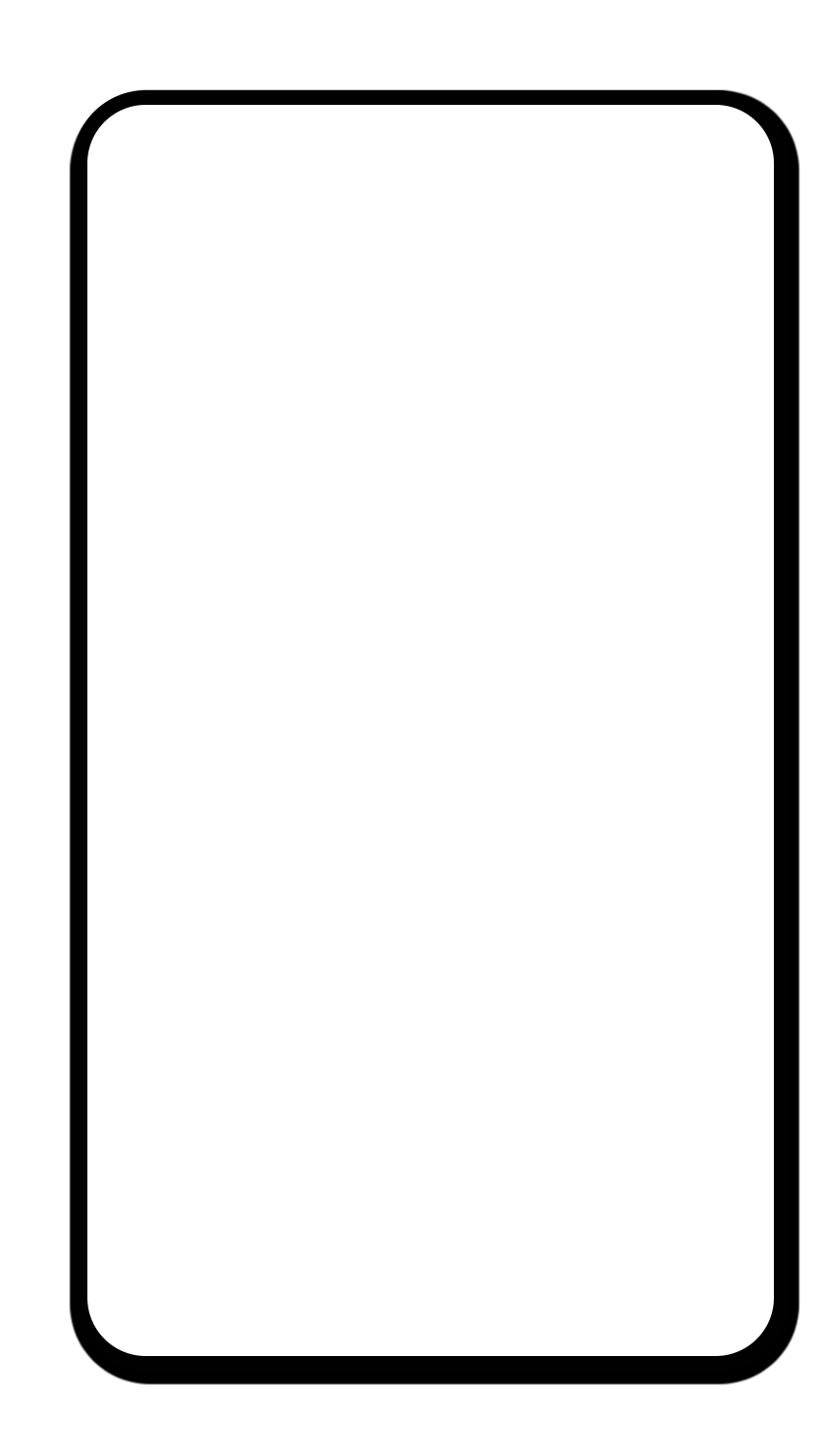 Blank smartphone screen with rounded corners and a black border.