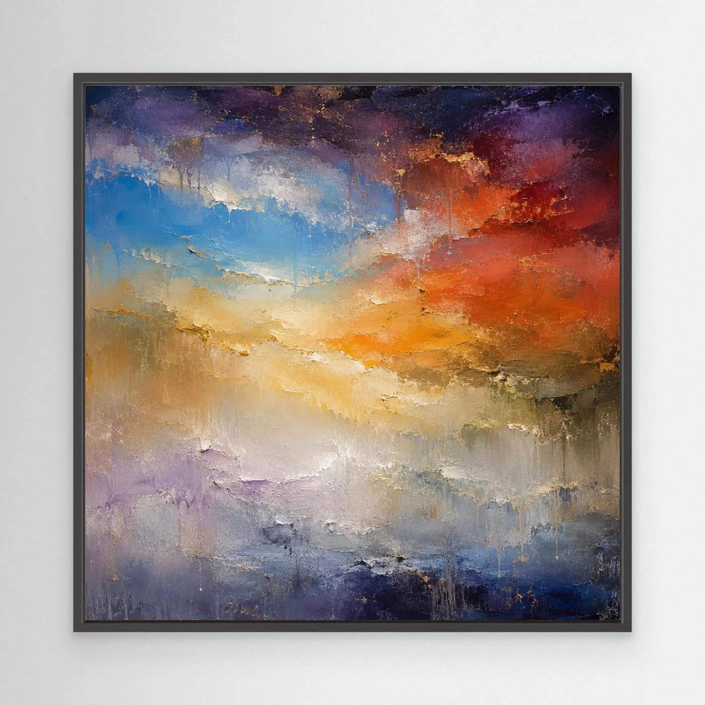 Ashta Pehar - The Rhythm of Time, limited edition fine art print by Mukta Sareen, abstract painting of the eight periods of the day in flowing colour