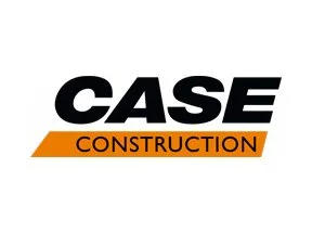 CASE Construction logo with bold black text and an orange underline.
