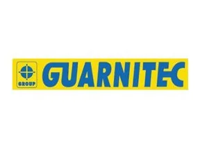 Guarnite logo with yellow background and blue text.