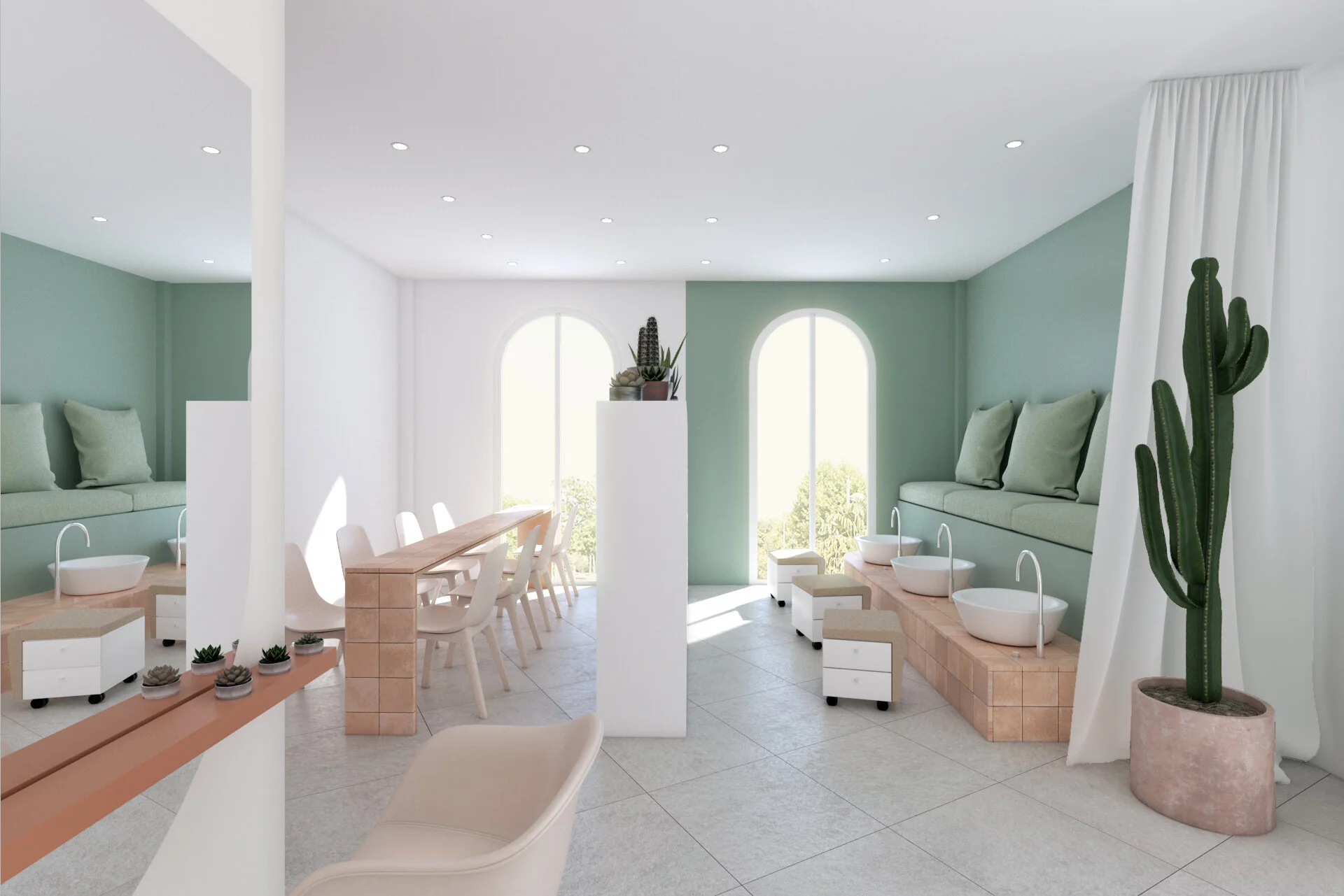 Ceroconuno esthetic center pedicure area designed by Wanna