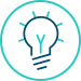 Lightbulb icon inside a circle