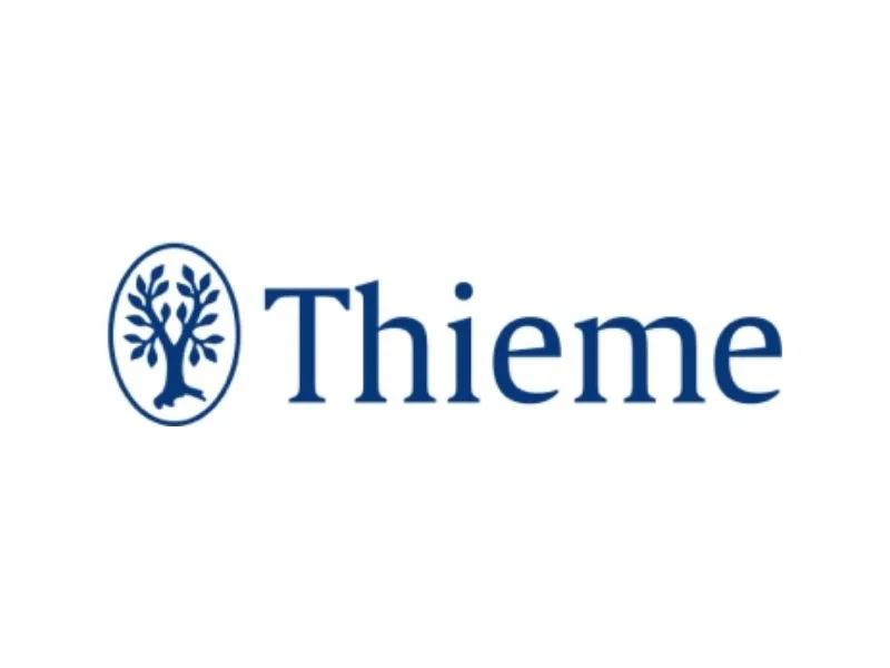 Thieme logo with a blue tree icon and the word 'Thieme' next to it.