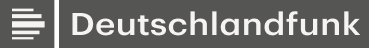 Logo mit der Aufschrift 'Deutschlandfunk' auf grauem Hintergrund.