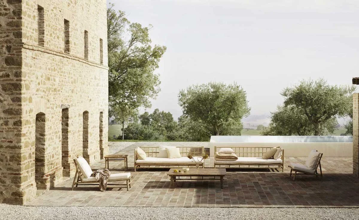 Terrassenmöbel aus Rattan und Bambus