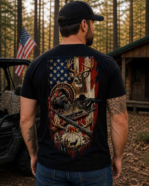 patriotic hunting graphic tee