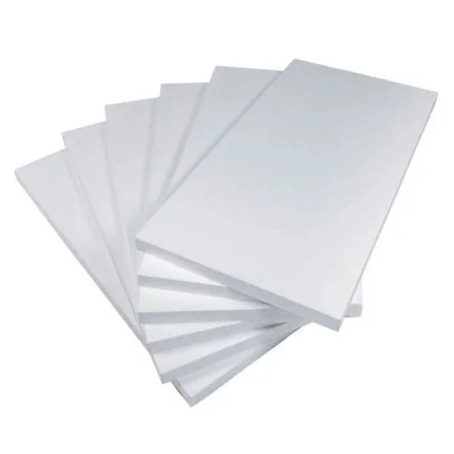 Stack of white flat foam product