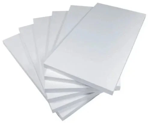 Stack of white flat foam product