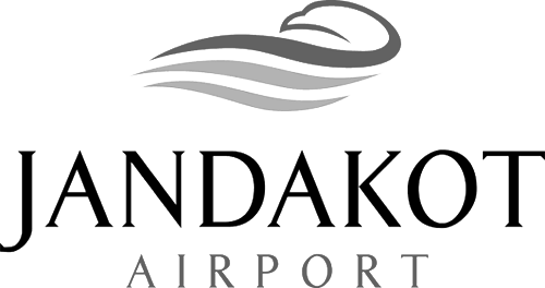 Jandakot Airport logo with stylized wing design
